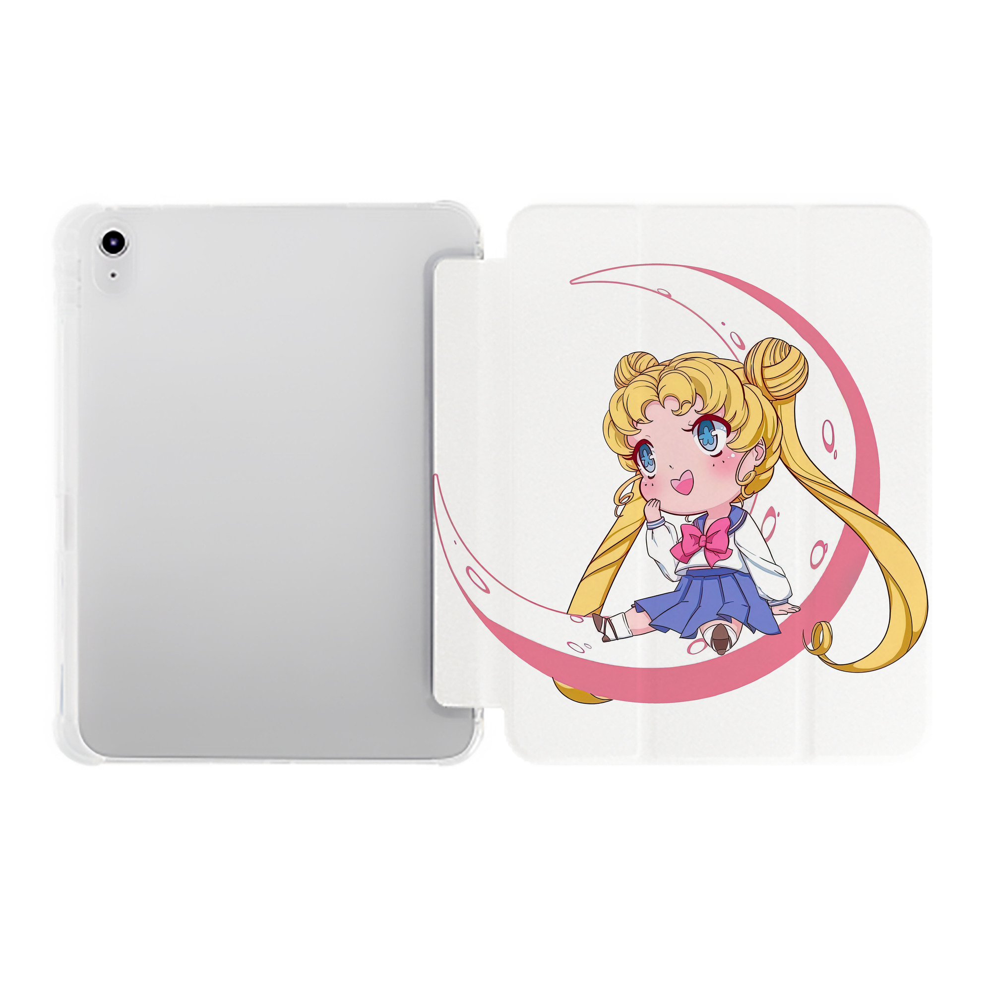 （画像用） 美少女戦士セーラームーン 愛野 美奈子 あいの みなこ Sailor Moon Aino Minako IPad ケース ペン収納付き 三つ折りスタンド PUレザー×シリコン 対応機種9.5/10.5/10.9インチ